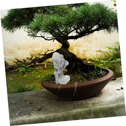 1pc Small Buddha Statue Decorative Zen Figurine for Home and Garden Compact Design Celestite Powder Material for Bonsai Arrangements and Indoor Decor