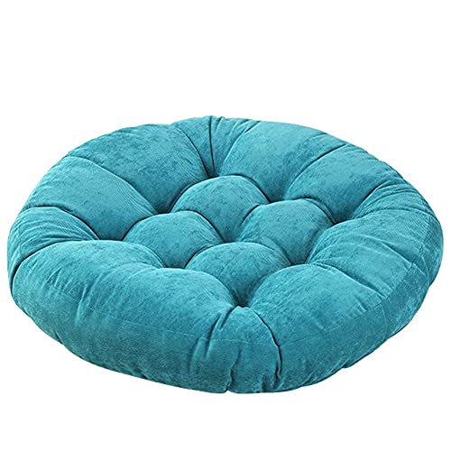 Tiita Outdoor Cushions Square Floor Pillow Thicken Tufted Seat Pad Large Floor Cushion for Yoga Meditation Living Room - color: Round|blue, size: 1 Count (Pack of 1)