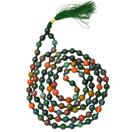 Amazing Gemstone Bloodstone Mala Knotted - color: Bloodstone, style: Knotted