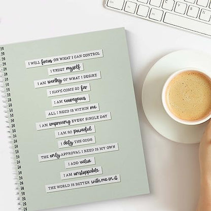 Gotcha Covered Notebooks Positive Self Talk Spiral Notebook / 8.5" x 11" Journal / 120 Wellness Tracking Pages/Durable Gloss Laminated Softcover/White Wire-o Spiral Binding/Made in the USA - style: Positive Self Talk