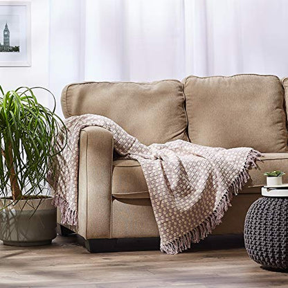 DII Urban Check Collection Cotton Throw Blanket, 50x60, Dusty Lilac