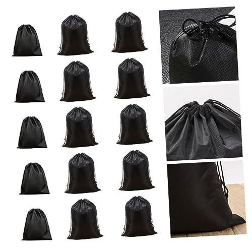 1 Set 15Pcs Dustproof Drawstring Storage Bag Non Woven Organizer for Clothes and Cosmetics Includes for Home and Outdoor Use
