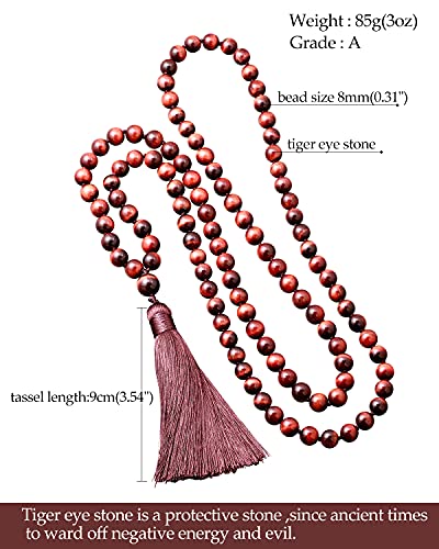 108 Mala Beads 8mm Wrap Bracelet Necklace for Women Men Healing Gemstone Prayer Charm For Yoga Meditation Jewelry