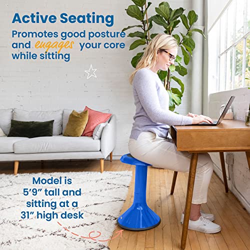 ECR4Kids ACE Active Core Engagement Wobble Stool, 20-Inch Seat Height, Flexible Seating, Blue - color: Blue