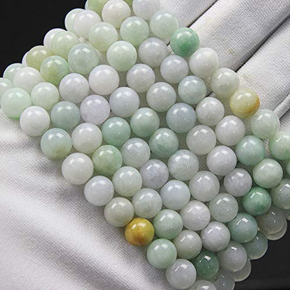 MJDCB Featured Men Women 8mm Beads Bracelet Elastic Natural Stone Yoga Bracelet Bangle 6.7" - color: Jadeite