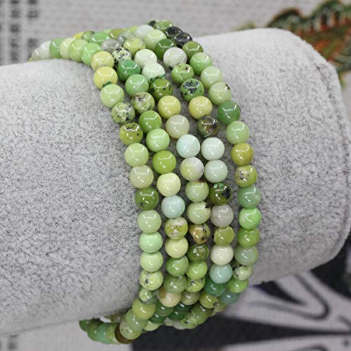Keleny Gem Semi Precious Gemstones 4mm Round Beads Crystal Stretch Bracelet 7 Inch Unisex - color: Australian Chrysoprase