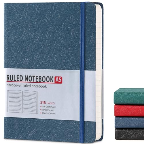Lined Journal Notebook for Women Men 216 Pages A5 Hardcover Journals for Writing Daily Journaling Notebook for Work, School, Note Taking, Business, Travel Navy Blue