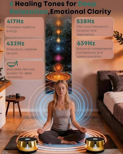 M3 Zen Frequency Sound Machine | Portable Meditation Chime for Deep Calm, Anxiety Relief & Sleep Aid | Screen-Free Alternative to Kinetic Sand Art | Includes Carry Bag - color: Gold