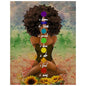 Chakra Wall Art African American Woman - 11x14 Spiritual Meditation Decor - Black Art Positive Affirmations Poster - Inspirational Yoga Room Print - Mindfulness Gifts for Women - UNFRAMED - size: 11"L x 14"W