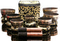 Tibetan Singing Bowl Set - Singing buddhist meditation chakra bowl set - Tibetan singing bowl mallet - meditation set singing bowl yoga - buddhist meditation cushions Om Mani Padme Hum