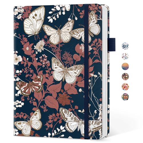 Taja Pretty Lined Journal for Women, Aesthetic Cute Hardcover Leather Journal for Writing, A5 College Ruled Notebook for Work & Note Taking, Perfect for Office School Home, 160 Pages, Golden Flutter - color: C-Golden Flutter, style: A-Lined