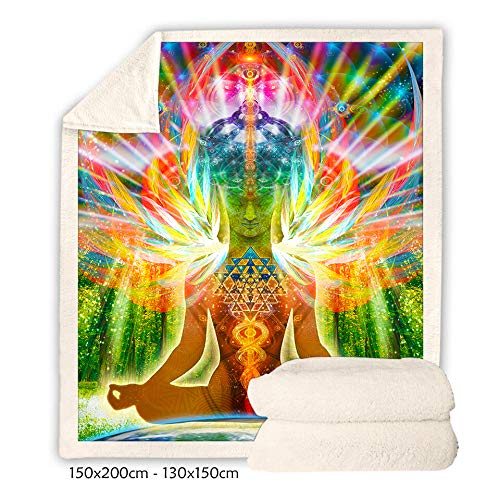 Meditation Throw Blanket | Sherpa Fleece Blanket | Buddha Birth (Small) - size: Small