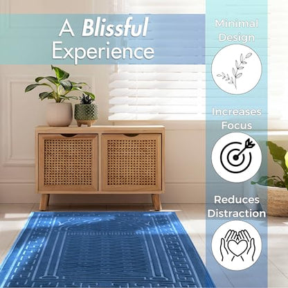 Sacred Artisans Padded Prayer Mat Thick with Soft Velvet Foam | Prayer Rug and Meditation Mat for Men Women Home Travel & Gift (Ocean Blue) - color: Blue