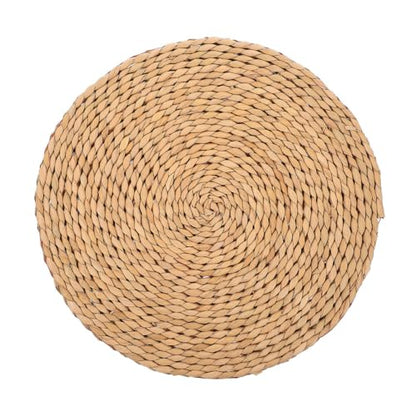 PRETYZOOM Meditation Seating Cushion Woven Floor Mat Thick 1.5cm Natural Straw Round Yoga Cushion for Indoor Meditation and Picnic 40cm Diameter