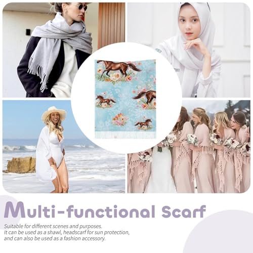 Autumn Winter Pashmina Shawls Wraps Scarf for Woman Girl - color: Picture (606)