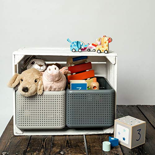 Rotho Storage Box Without lid 13 l, Plastic (PP) BPA-free, Anthracite, 13l (32,6 x 23,8 x 18,8 cm) - color: Anthracite