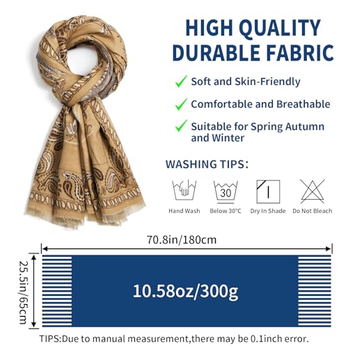QIUTIMIY Pashmina Shawl Wraps for Womens Winter Scarf Reversible Pattern Designer Ladies Shawls and Wraps for Evening Dresses - color: Flower5-camel
