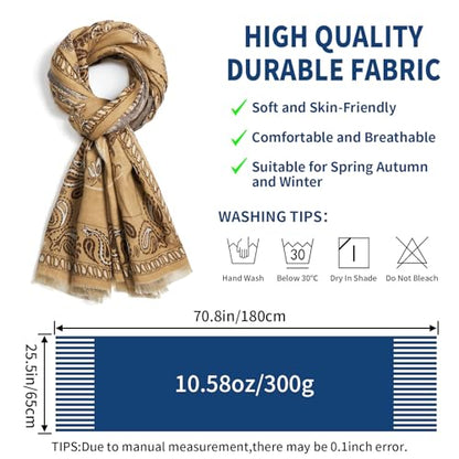 QIUTIMIY Pashmina Shawl Wraps for Womens Winter Scarf Reversible Pattern Designer Ladies Shawls and Wraps for Evening Dresses - color: Flower5-camel