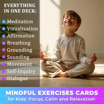 QUOKKA 65 Positive Affirmations Cards for Kids | Mindfulness for Kids with Mindful Practice, Visualization, and Icebreakers | Empower Emotional Well-Being with Meditation & Daily Affirmations XL Cards - color: Kids
