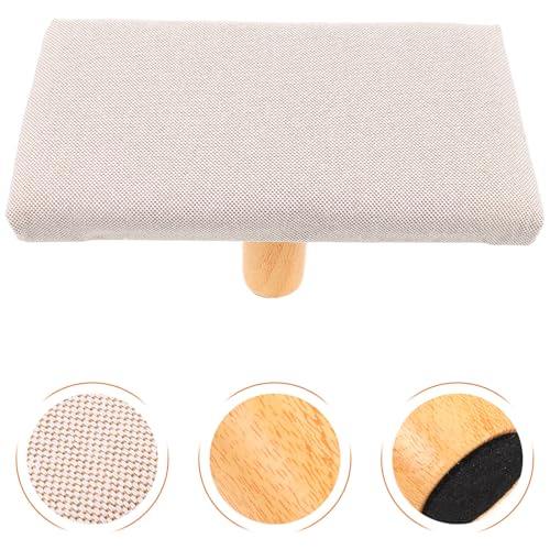 SUPVOX Bench Stool with Cushion Portable Prayer Stool Wooden Seat Beige Medium for Adults Over 150cm and Sitting Support