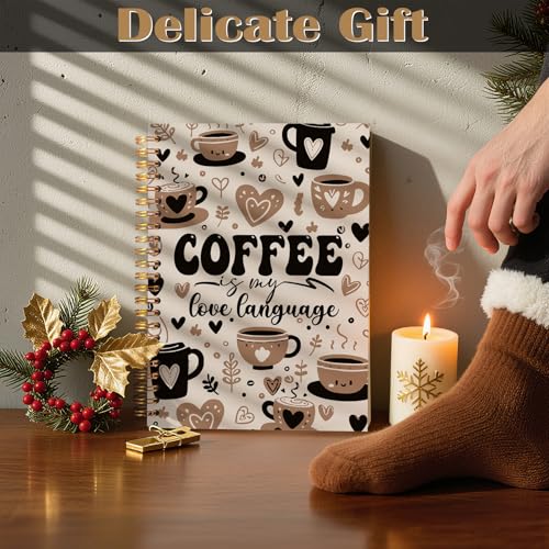 Coffee Spiral Notebook 5.5x8.3, Coffee Lovers Gifts for Women Journal Notebooks for Note Taking, Cute Journal for Women - color: Notebook-02