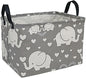 Storage Basket Home Shelf Basket Kids Organizer Box Clothes Laundry Hamper Nursery Bin Gift Laundry Basket with Handles for Home (love elephant) - color: Love elephant