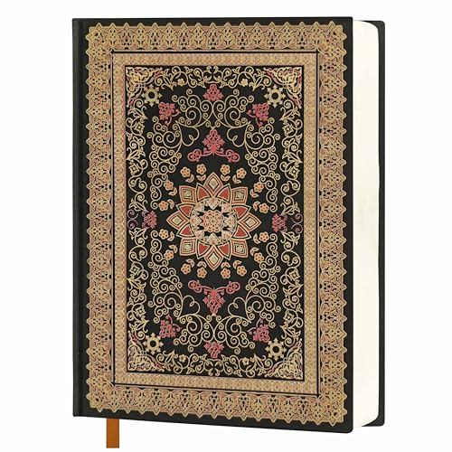 Mlife Thick Journal A5 Blank Notebook,288 Pages A5 Skethbook,120gsm Plain Paper,Vintage Hardcover Sketch book with Gold-Embossed Floral for Men Women,5.5'' X 8.27'' - color: C