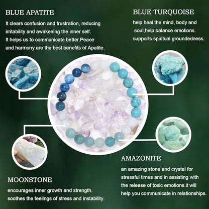 Strong Healing Crystal Bracelet 8MM Genuine Stone Bracelet Lucky Beaded Bracelet Chakra Bracelet 6.5 inch Positive Energy Inspirational Gifts for Women Mom - style: Best Friend