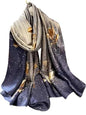 Large Shawl Scarf For Women Lightweight Wraps Silky Headscarf Long Sunscreen Scarfs - color: T11 Elegant Silver Tassels / 70"x 35"