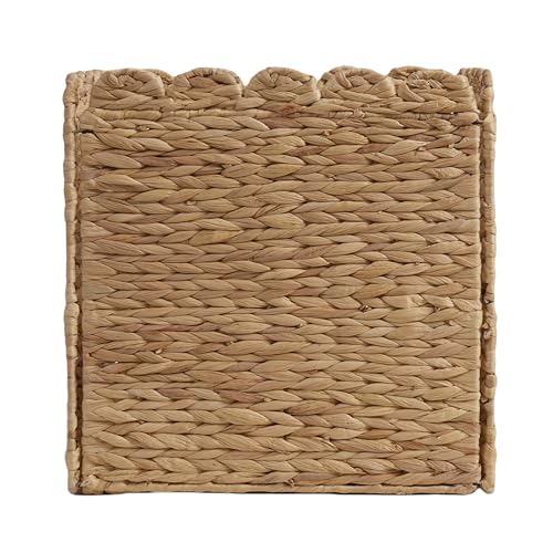 charming folding petal storage basket - stylish wicker laundry basket for organizing blankets and more, versatile cube storage bin with water-resistant design11.8''*11.8''*11.8''.