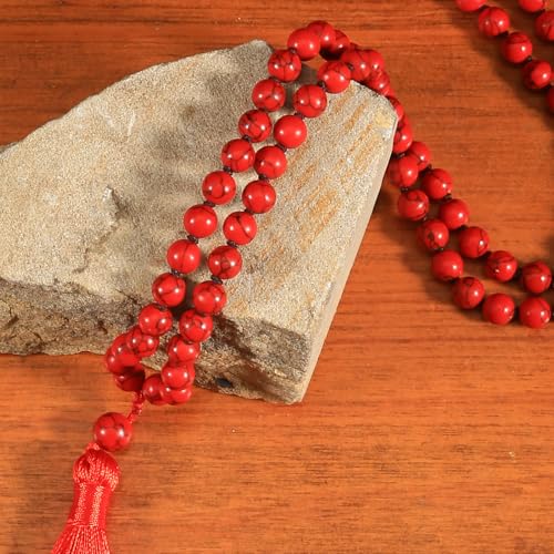 Turquoise Heart Chakra Mala Necklace, Meditation Energized Handmade 108 Buddhist Prayer Beads,Reiki Spiritual Healing Energy Necklace,Unconditional Love Abundance Forgiveness Trust Compassion Child birth,Monther's Day BirthdayGift for Women - color: Blue