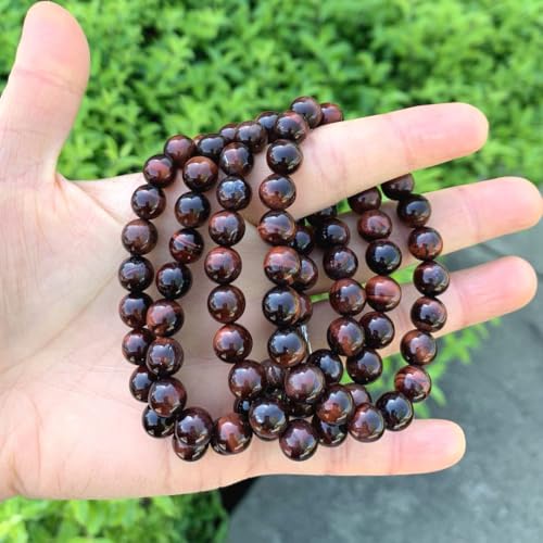 Adabele 1pc Natural Stretch Gemstone Bracelet 8mm (0.31") Bead 7 Inch to 8.5 inch Healing Crystal Energy Quartz Chakra Jewelry Women Unisex Birthday Gift - color: Red Tiger Eye, size: 7 inch