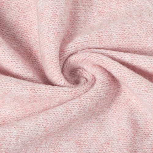 RIIQIICHY Shawl Wrap Women Pashmina Triangle Cape Knit Sweater Scarf for Fall Winter Fashion Accessory - color: Pink
