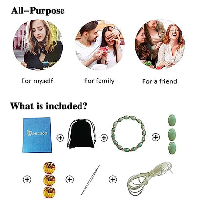 jade bracelet for women ，beaded bracelets ，6 * 9mm natural jade beads,brass plated 18k gold spacer beads,DIY Stretch Bracelet with 6.5-8 inch hand circumference,gifts for girlfriend. (Emerald green)