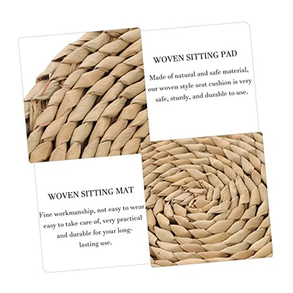 STOBAZA Hand Woven Round Meditation Cushion Thick Sitting Pad for Yoga and Relaxation Smooth Floor Pillow for Home Office and Rest Areas