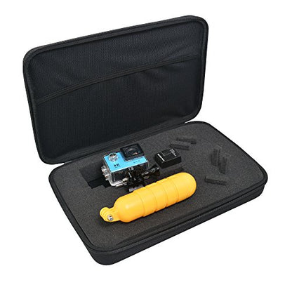 Large Carrying Case with Customizable Foam Protective Storage Case for Sports Camera SJCAM Monopole Accessories Yi 4K LCD SD Cards Batteries Feiyu Gimbal Digital Camera Case