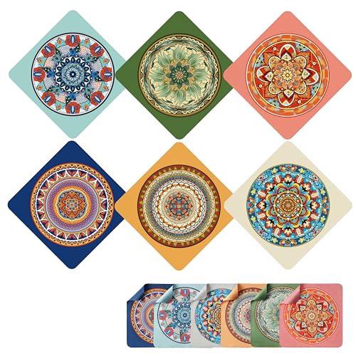 Seiber Glasses Cleaning Cloth,Bohemian Pattern Microfiber Cleaner Cloths,Multi-Colored Eyeglass Cleaning Clothes,Gift for Mother's Day, Birthday,for Women, Wife, Aunt, and Mom Pack of 6