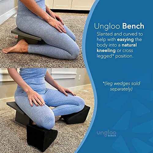 Meditation Bench | Wide & Tall Sturdy Stable Cross Legged & Kneeling Stool | Easy on HIPS and Knees | Prayer Bench | Lightweight Sustainable Bamboo Stool