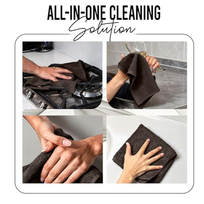RIVERSIDE Pack of 24 Wash Cloths for Showering, 12 x 12 Inches, Super Soft & Absorbent, 100% Cotton Washcloths Premium Quality Flannel Face Cloths for Bathroom, Gym, Spa (Coffee Brown, 24 Pack) - color: Coffee Brown