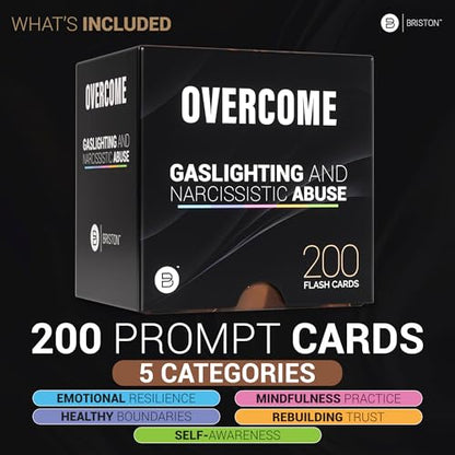 Briston Overcome Gaslighting and Narcissistic Abuse Recovery Cards – 200 Therapy Flashcards for Emotional Healing, Self-Awareness, Healthy Boundaries, Trust Building, and Mental Health Support