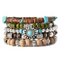 Gothic Bracelet Adjustable Punk Braided Leather Multilayer Grunge Set Bracelets Emo Metal Cuff Wrap Bangles Meaningful Gift - color: J-BZ-58