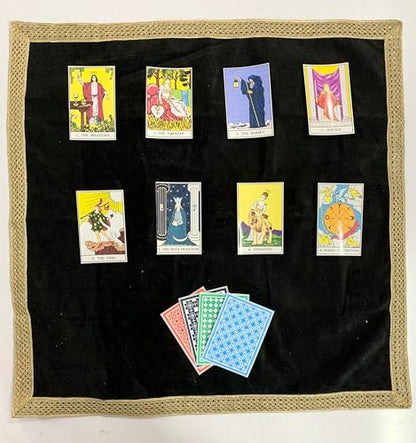 SMMS Spiritual Velvet Table Cloth Altar Tarot Spread (Black, Small- 46cm*46cm/ 18inch*18inch) - color: Black, size: Small- 46cm*46cm/ 18inch*18inch