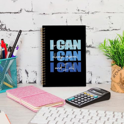 I Can Do Hard Things Inspirational Spiral Notebook, Blue and Black Journaling Notebooks, Affirmation Spiral Journal for Girls Women Men, Positive Office School Supplies Gifts, 5.5x8.3 In - color: i can