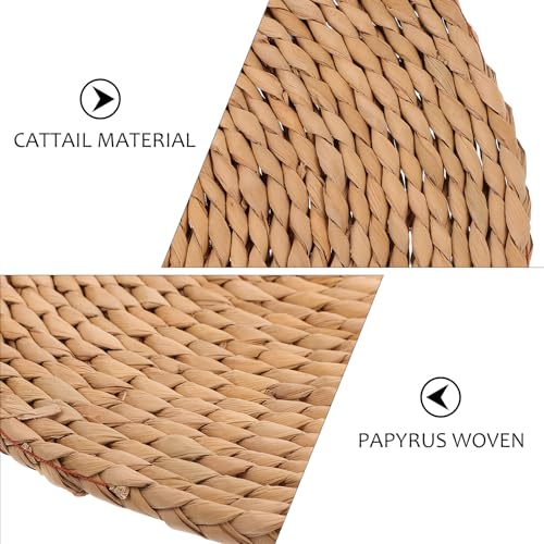 VICASKY Thickened Woven Straw Meditation Cushion 1.5cm Natural Straw Tatami Floor Seat Pad for Indoor Sitting and Zen Practice, Round 30cm Diameter Woven Floor Pillow for Home Use