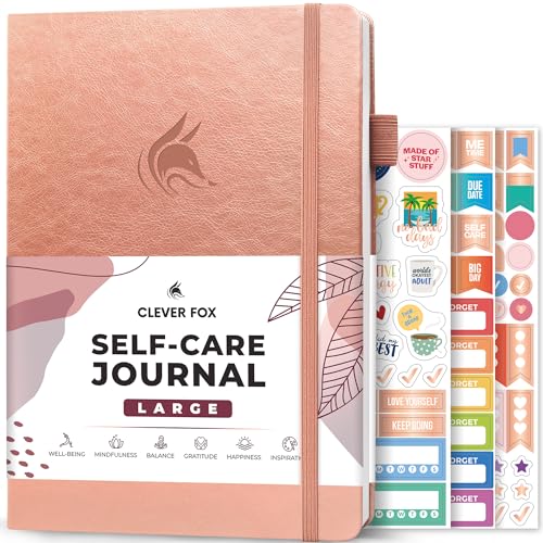 Clever Fox Self-Care Journal – Wellness & Daily Reflection Notebook – Mental Health & Personal Development Journal – Self-Care, Meditation & Mood Journal for Women & Men – Large (Rose Gold) - color: Rose Gold, size: Smaller Than A4 (7x10'')
