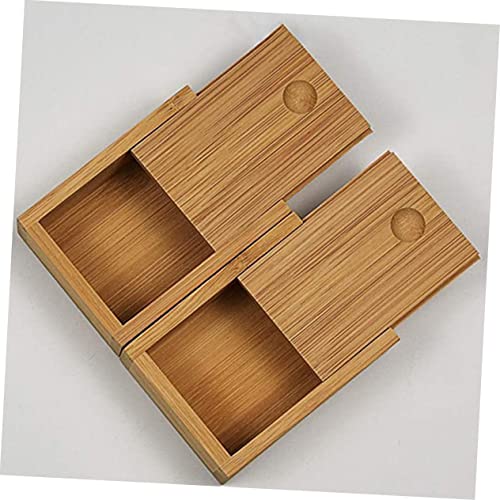 Chic Bamboo Pull-out Lid Storage Box for Jewelry Organization Retro Decorative Case for Home Office Stylish Desktop Decor