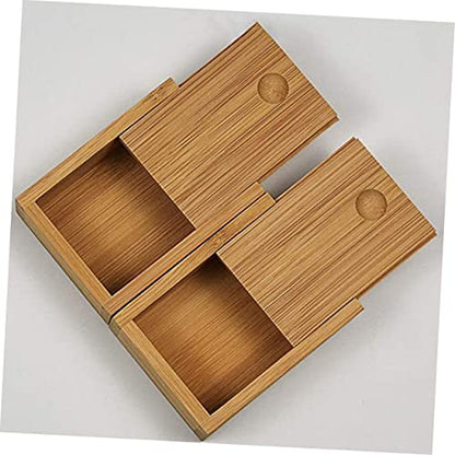 Chic Bamboo Pull-out Lid Storage Box for Jewelry Organization Retro Decorative Case for Home Office Stylish Desktop Decor