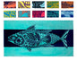 Nova Blue Tuna Fish Beach Towel (34 X 63) – Blue Striped Cotton Beach Towels Made from 100% Cotton – Quick Drying Pool Towel with Tropical Design – Beach Towel Large Oversized - color: Tuna