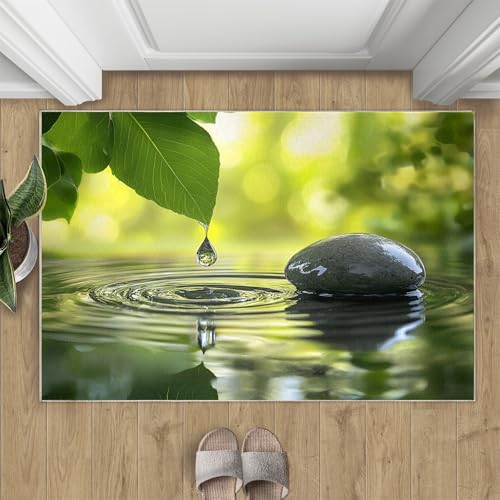 Zen Rug 2x3 Rug, Meditation Rugs for Bedroom, Spa Rugs for Living Room, Japanese Style Area Rug, Machine Washable Carpet for Home Office - color: Zen-19, size: 2' x 3'