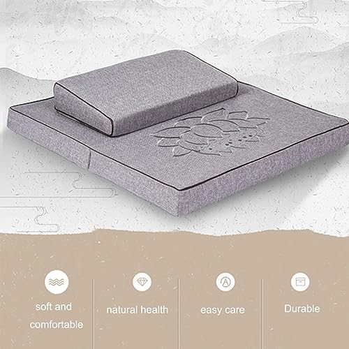 BRAGUE Meditation Cushion Folding Coconut Silk Meditation Meditation Cushion Thickened Yoga Cushion Pillow Cushion Kneeling Buddha Futon Meditation Accessories(Gray,70 * 70cm)